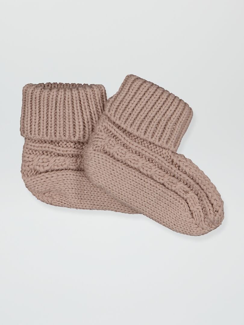Gehaakte pantoffels - ROZE