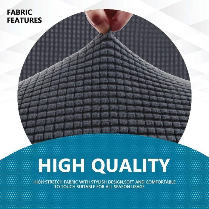 Funda elástica para sofá de 3 plazas, con reposabrazos, súper elástica y resistente a las manchas - Gris