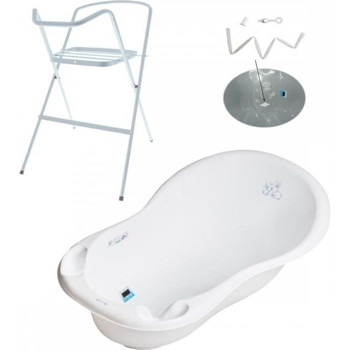 Vaschetta per neonati con termometro - MY DESIGN FURNITURE - Coniglio - Bianco - Rigida