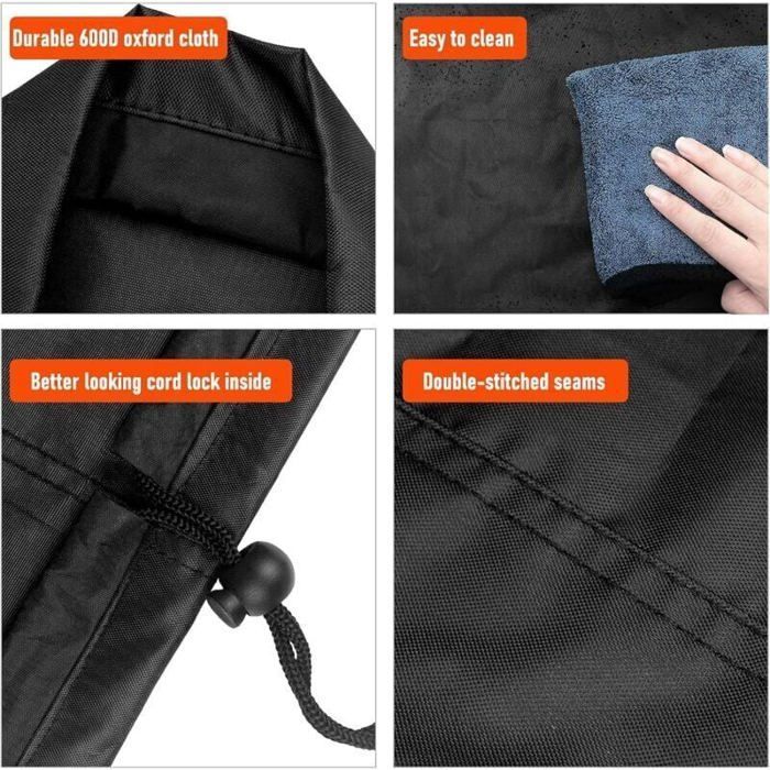Beschermhoes voor vuurkorf Ø80x50cm, 600D Oxford-stof, waterdicht, UV-bestendig, scheurvast, voor buitenvuurkorven/barbecues.
