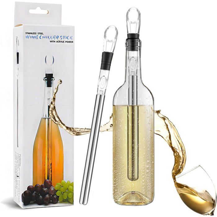 Resfriador de Garrafa de Vinho - DOK - Aço Inoxidável - Bastão Resfriador - Bico para Servir - Resfriamento Rápido