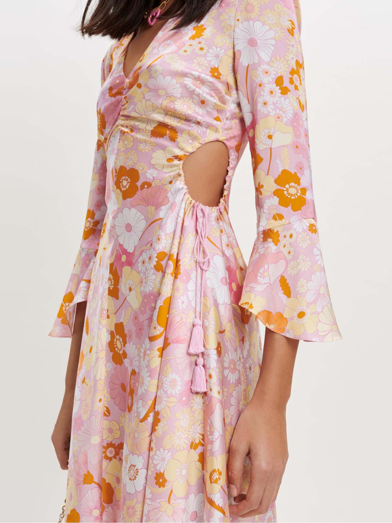 Rochie din satin Flower Power - Trandafir Flower Power