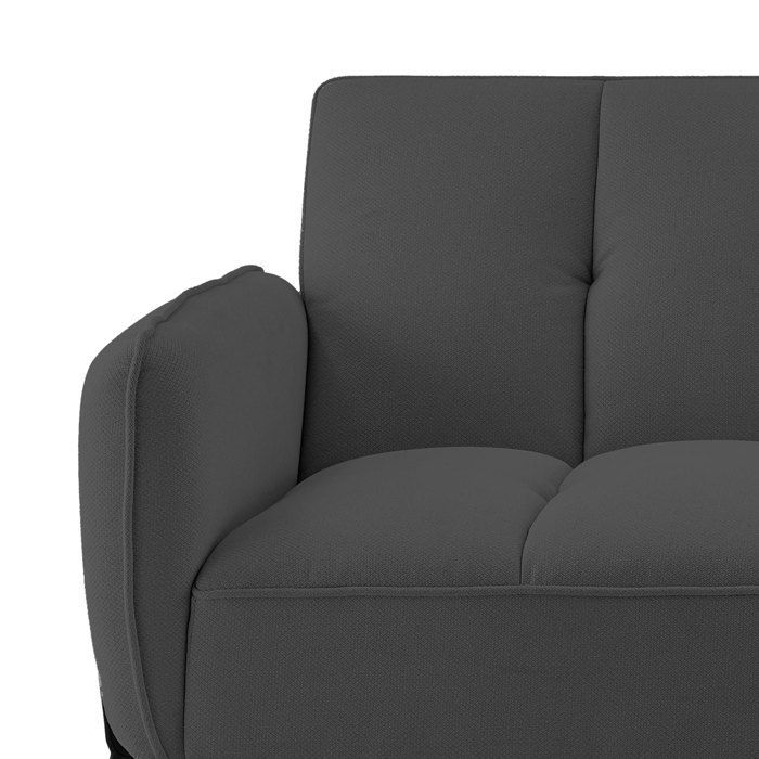 VINTEX Anthrazitfarbenes Mikrofaser-3-Sitzer-Schlafsofa mit Klick-Klack-Mechanismus