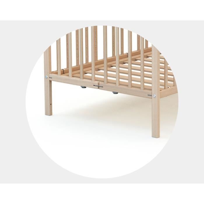 Berço dobrável para bebê - 60 x 120 cm - WEBABY - FLEX - Faia natural