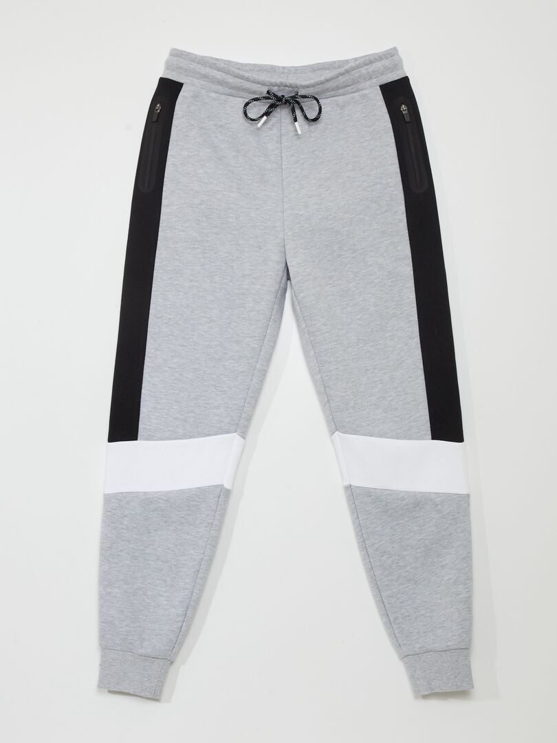 Sweatshirt met kleurblokken en joggingbroek - GRIJS
