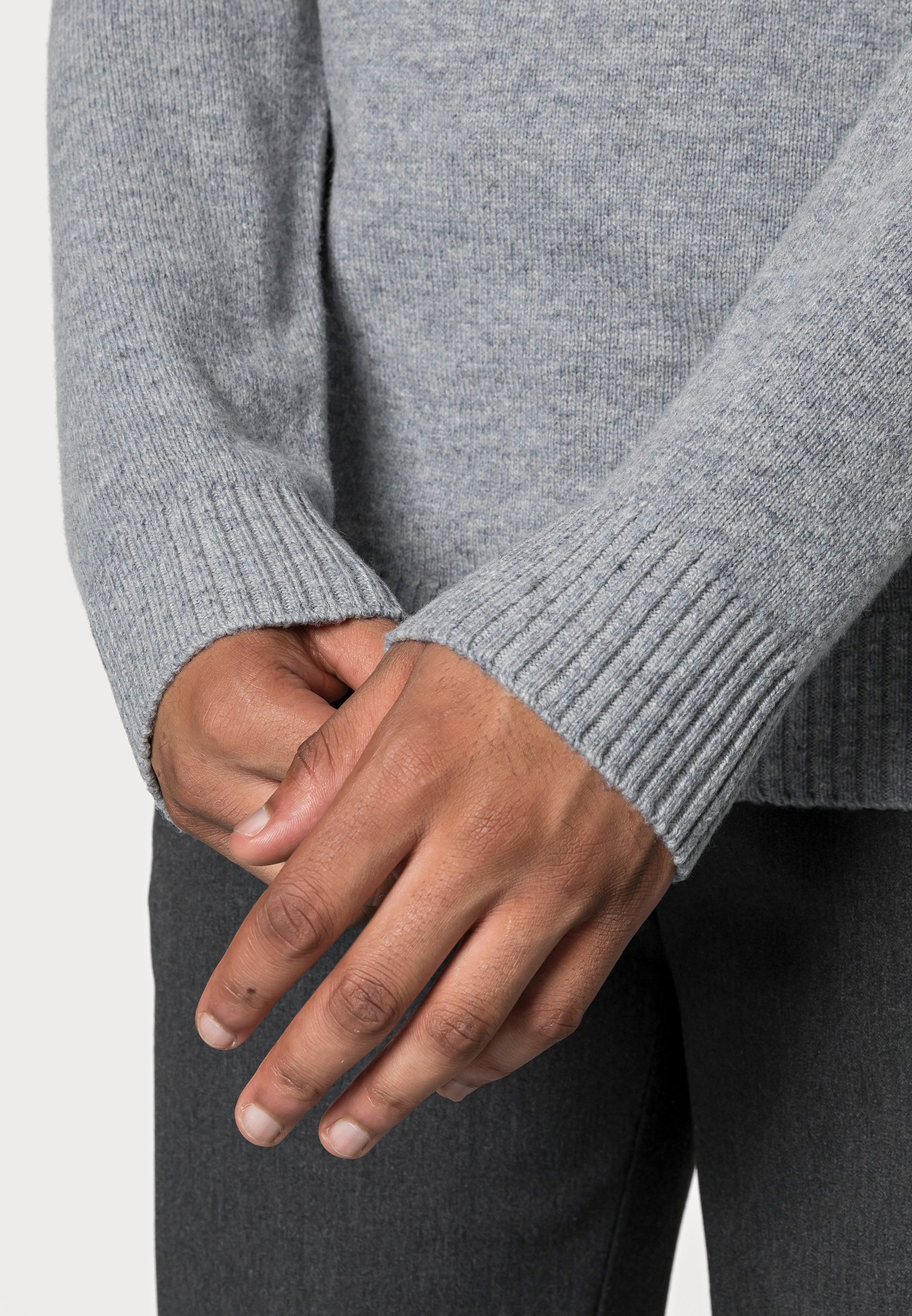 Selected Homme SLHNEWCOBAN CREW NECK - Trui - middengrijs gemêleerd
