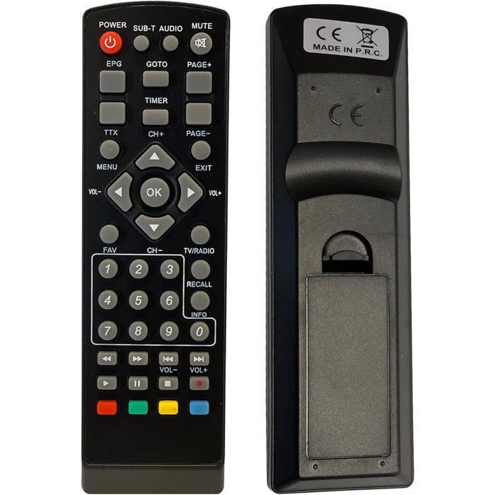 Telecomando universale 7 in 1 compatibile con decoder digitali terrestri DVB-T: Strong, Engel, Metronic, Strom, Livetnt, Xoro