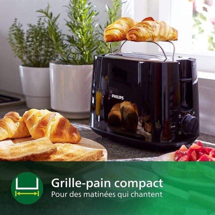 Toaster - PHILIPS - HD2581/90 - Daily Breakfast Collection - 2 slots - 830W - Black