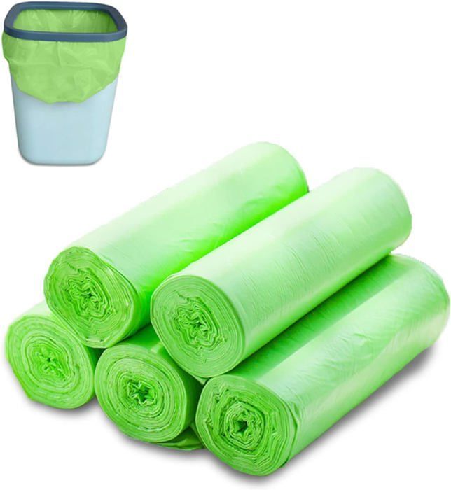 Bolsas de basura orgánicas de 30 litros, 100 unidades, resistentes al desgarro, compostables y biodegradables.