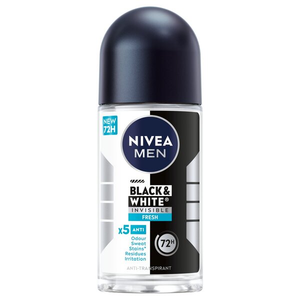 NIVEA Men Roller antitranspirant Invisible Fresh Black & White<br>50ml