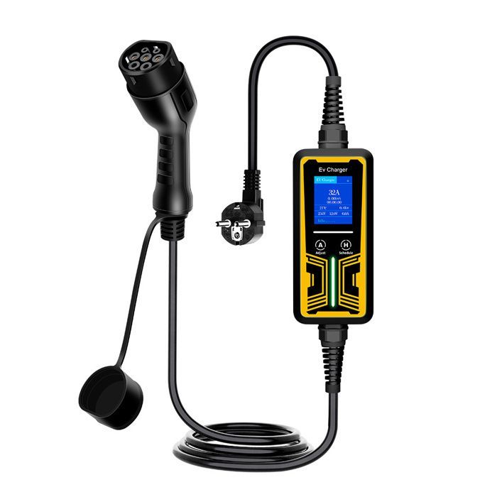 Cargador para vehículos eléctricos tipo 2, 32 A, 3,5 kW - Resistente al agua (IP66) - Cable de 3,5 m - Compatible con todos los vehículos eléctricos (IEC62196/GB/T)