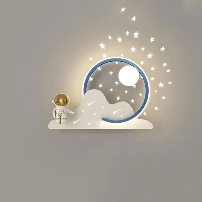 Children's LED wall light - MHY® - Dimmable - Star projection - Night light - Blue and white - 35x23x10 cm - Modern