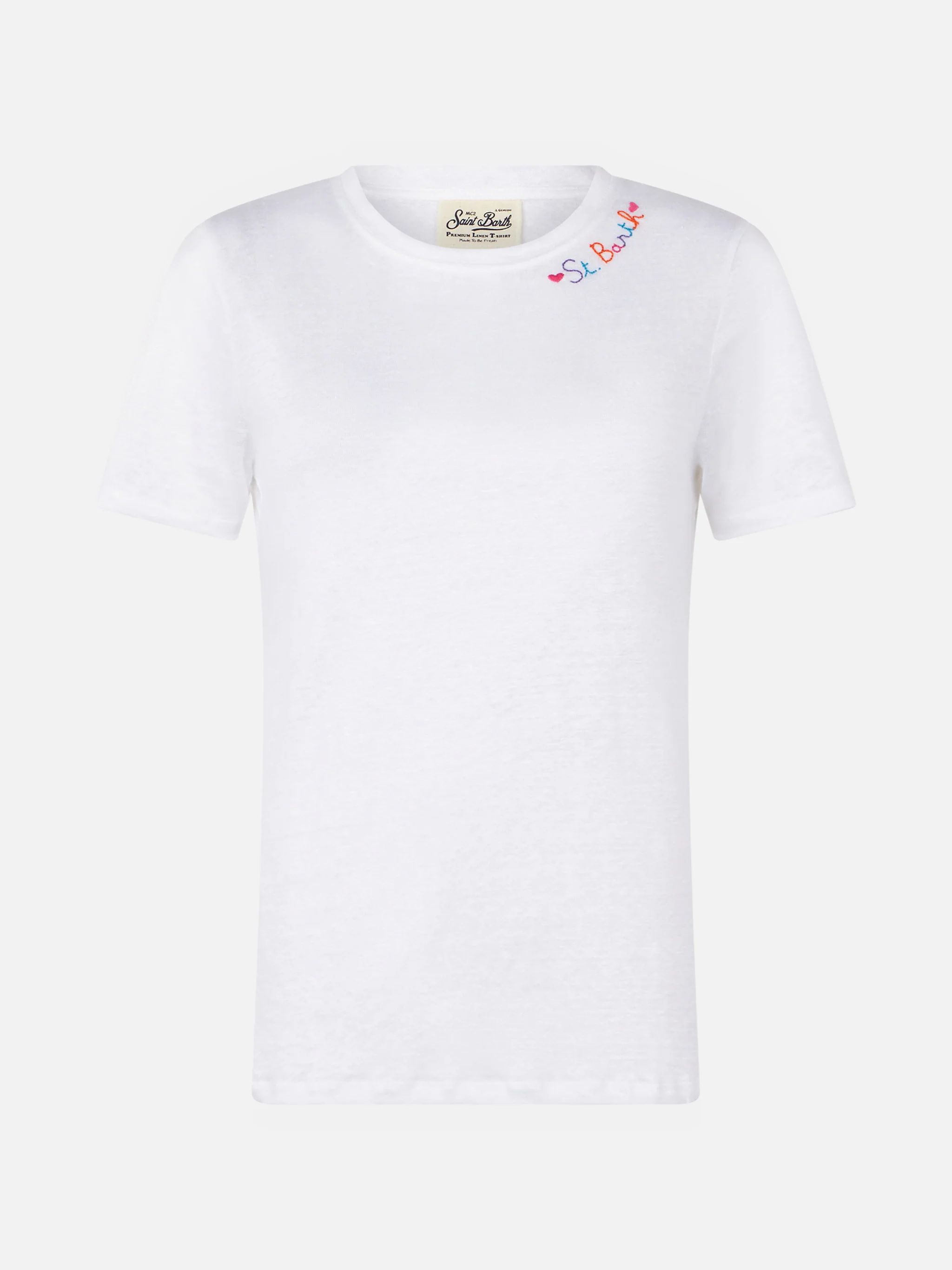 Katoenen T-shirt met Love St. Barth-borduurwerk.