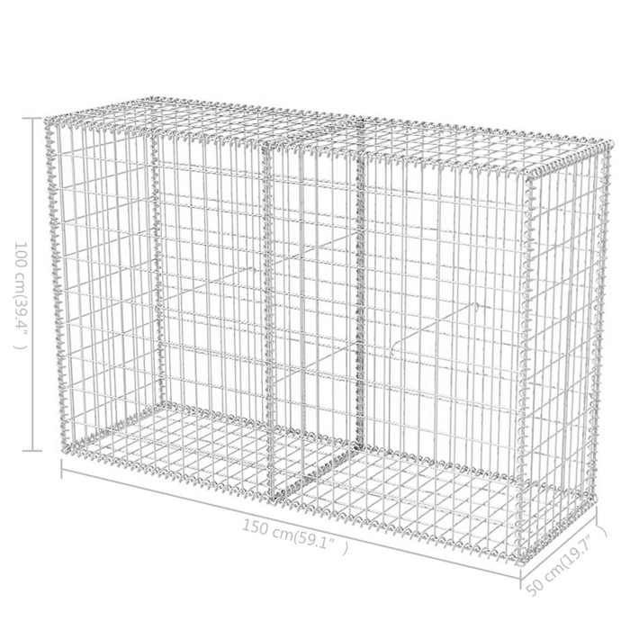 vidaXL Cesta de gaviones de acero 150x50x100 cm para muros de jardín y vallas 142551