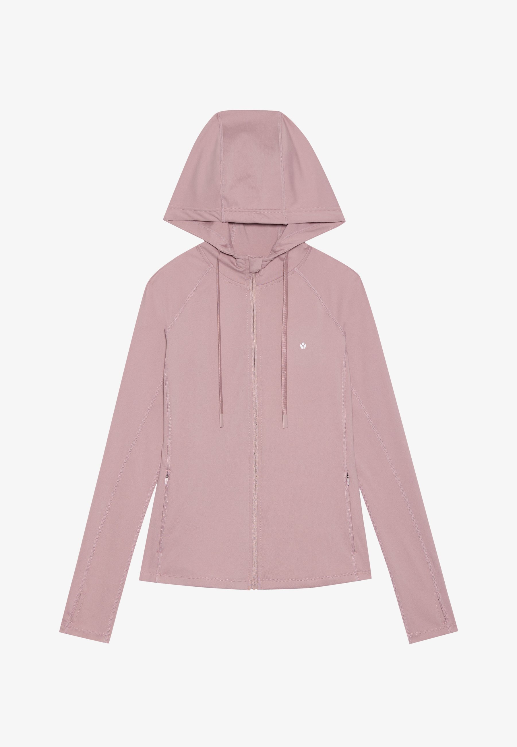 Felpa sportiva con zip e cappuccio Even&Odd active - malva