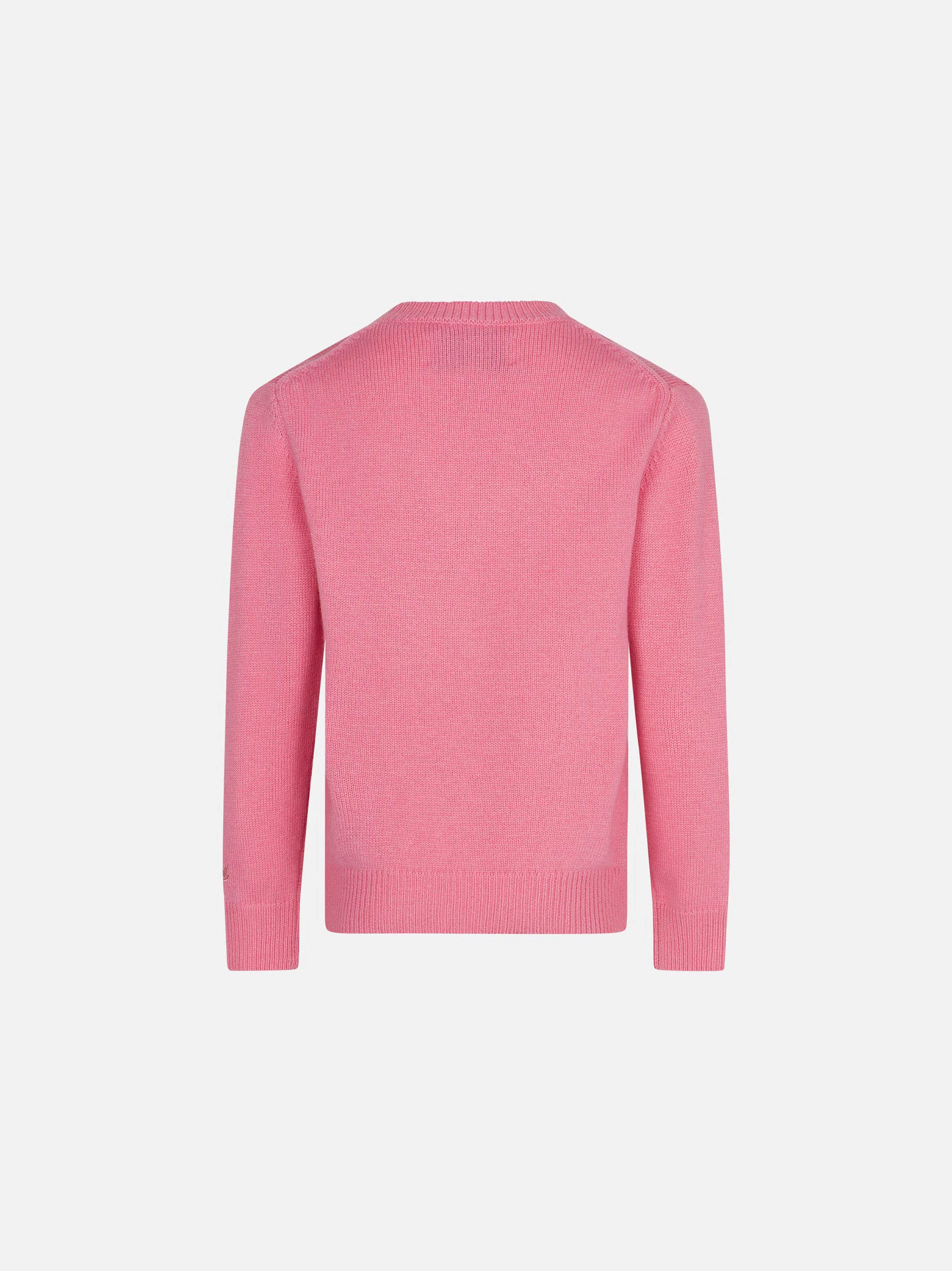 Maglione da bambina girocollo con ricamo orsetti