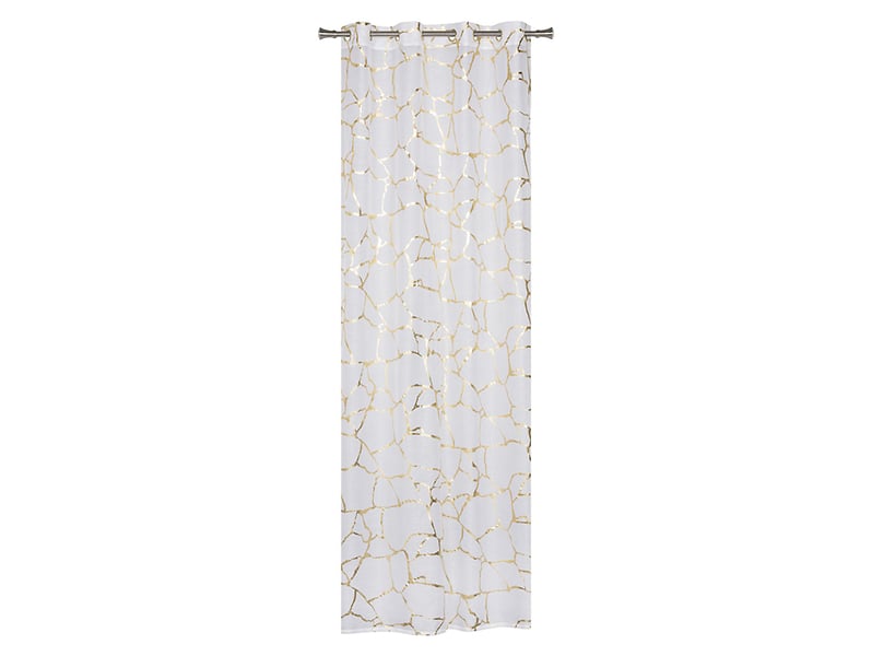 Firana Wuste kółka 140x260 cm biało-złota
