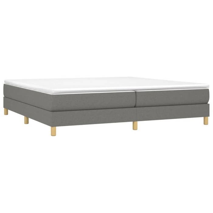 Cama de madera gris de 200 x 200 cm - Estable y duradera - Estructura de cama de muelles gris oscuro de 200 x 200 cm, tela 001_921059