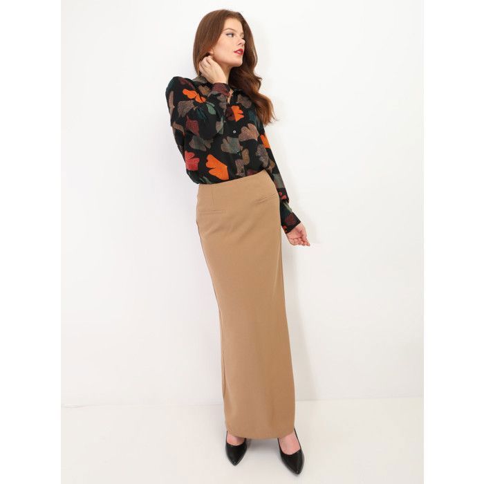 Jupe longue et droite avec une fente à l'arrière. pour femme - Jupes - La Modeuse