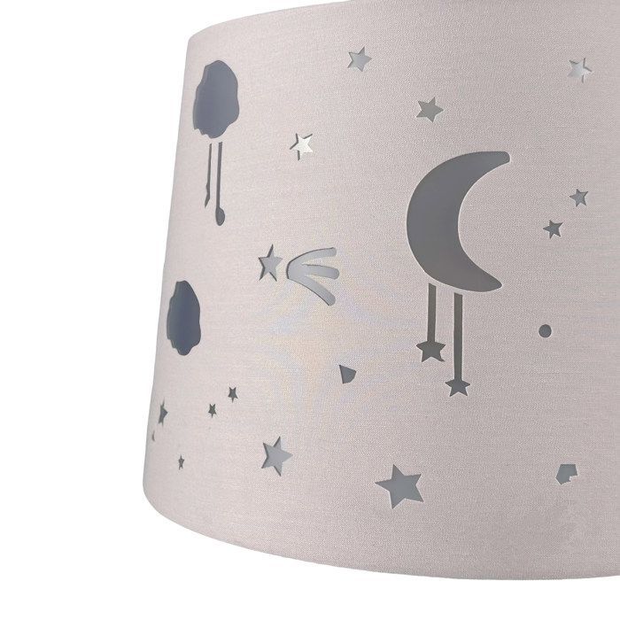 Relaxdays hanglamp voor kinderkamer, sterrenhemel, HxB: 119 x 27 cm, lamp voor meisjes en jongens, roze