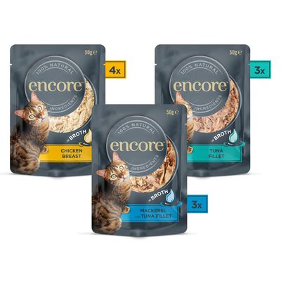 Bolsitas de caldo Encore para gatos, 10 x 50 g