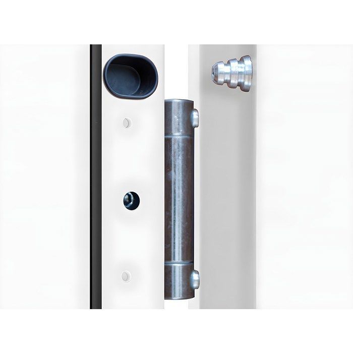 Porta d'ingresso in acciaio inox con finiture in acciaio inox, 207 x 100 cm, effetto rovere - spessore 55 mm - apertura a sinistra - TIFANA