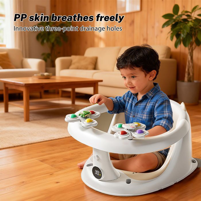 Seggiolino da bagno per neonati, realizzato in materiale PP+TPE ecologico, adatto a bambini da 1 a 3 anni.