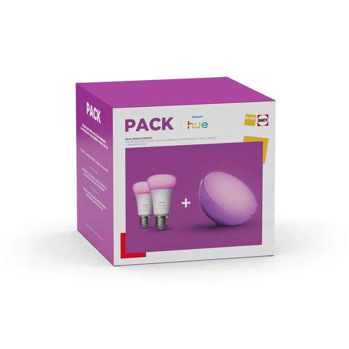 Paquete de actualización de bombillas inteligentes Philips Hue: Philips Hue Ambiance (blancas y de color) y Philips Hue Go