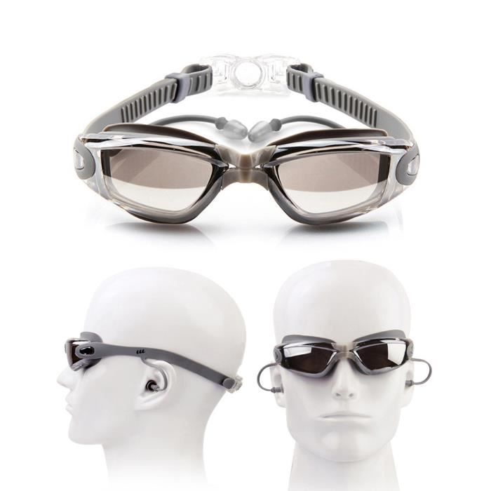 Gafas antivaho, gafas de natación HD, impermeables, antivaho, montura grande, para buceo deportivo, plateadas.