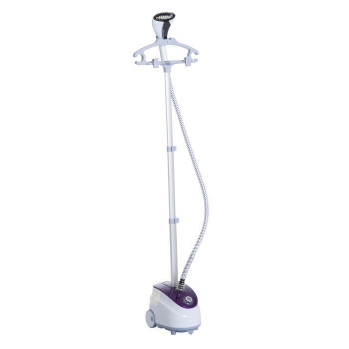 Défroisseur vapeur - HOMCOM - vertical vêtements 1,8 L 1800 W débit 30g/min tige telescopique - ABS - blanc violet
