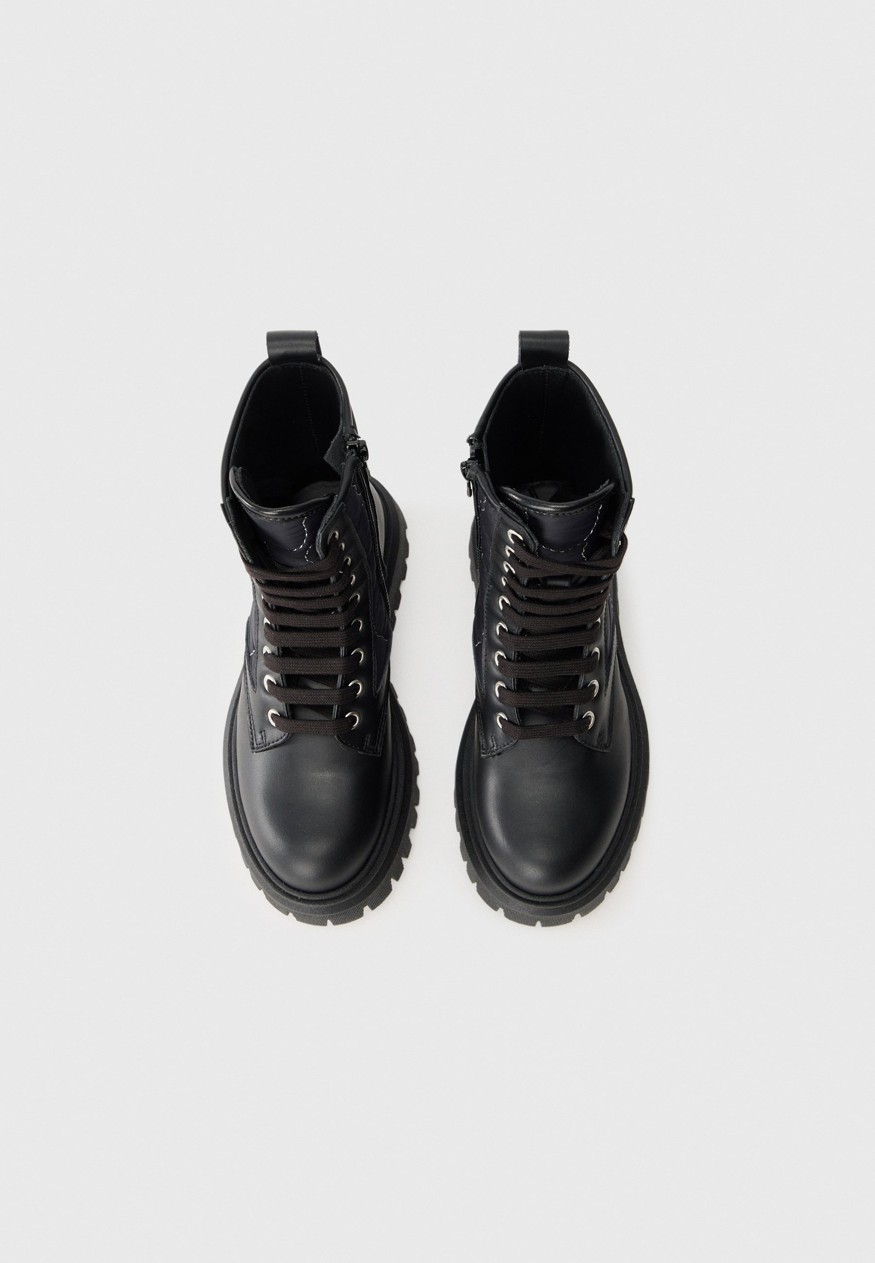 MOSCHINO UNISEX - Stivaletti stringati - nero/argento
