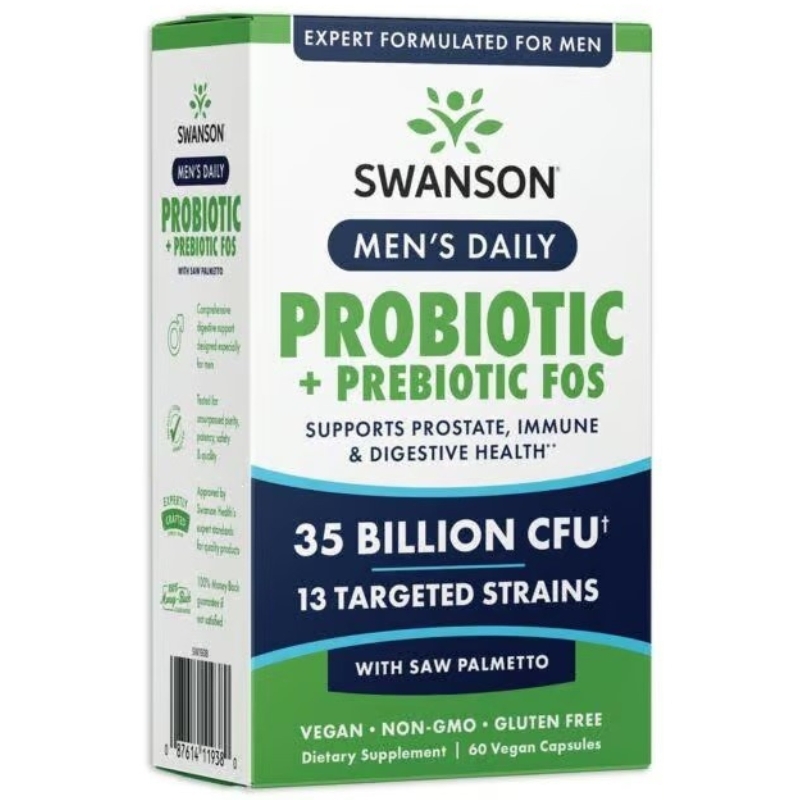 Swanson Men's Daily Probiotic + Prebiotic FOS