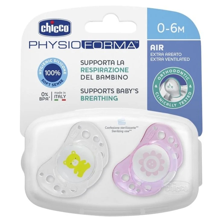 CHICCO Chicco Air Grl Gummischnuller 0-6 2 Stück