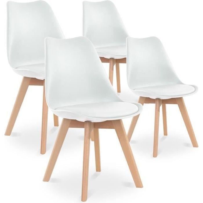 CATHERINA Set of 4 chairs - Scandinavian - White