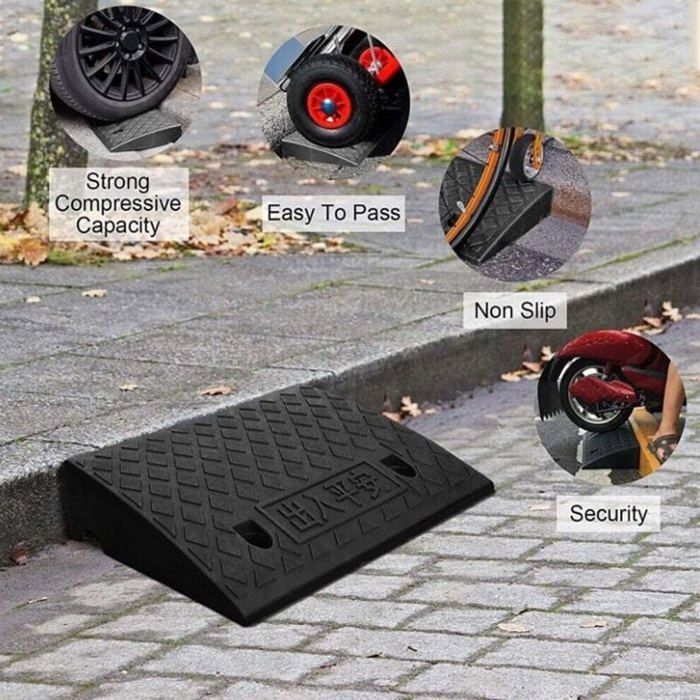 Rampa para acera, rampas de plástico antideslizantes para bordillos, rampas de umbral portátiles y ligeras, para suministros de muelles