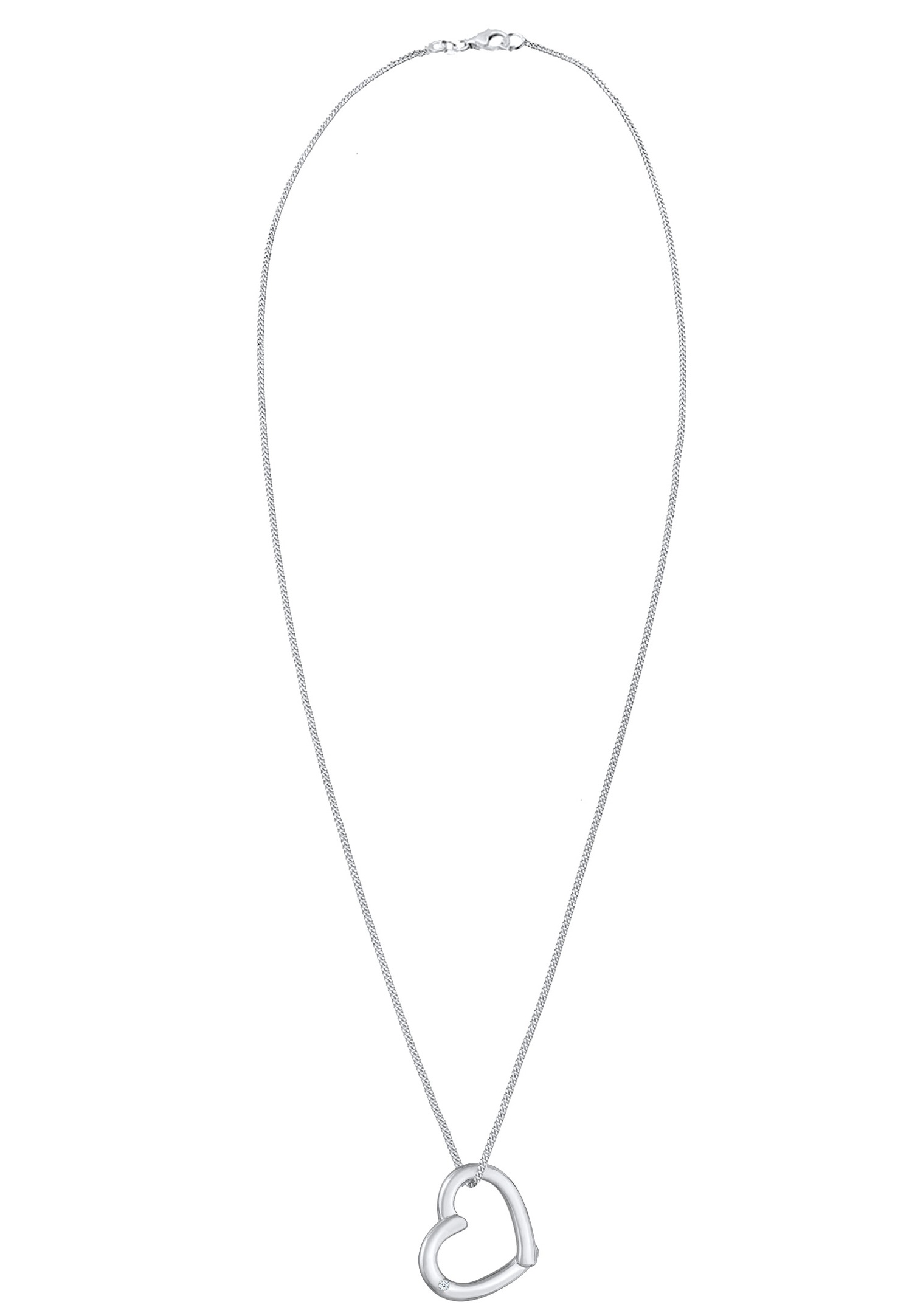 Elli DIAMONDS Femme Pendentif de Coeur Élégant avec Diamant (0.02 ct.) en Argent Sterling (925/1000)