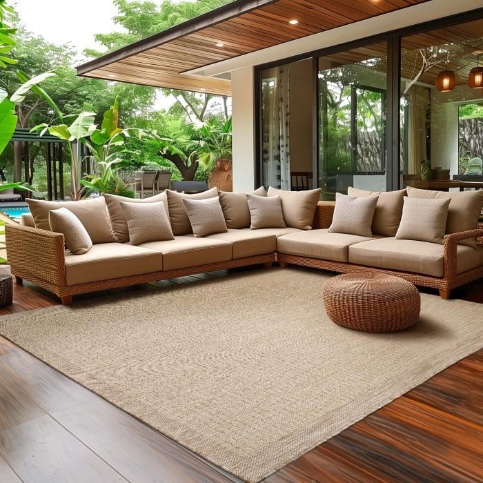 Alfombra de cocina lisa, diseño resistente a la intemperie, lavable, disponible en varios tamaños y colores, 280 x 370 cm, color beige.