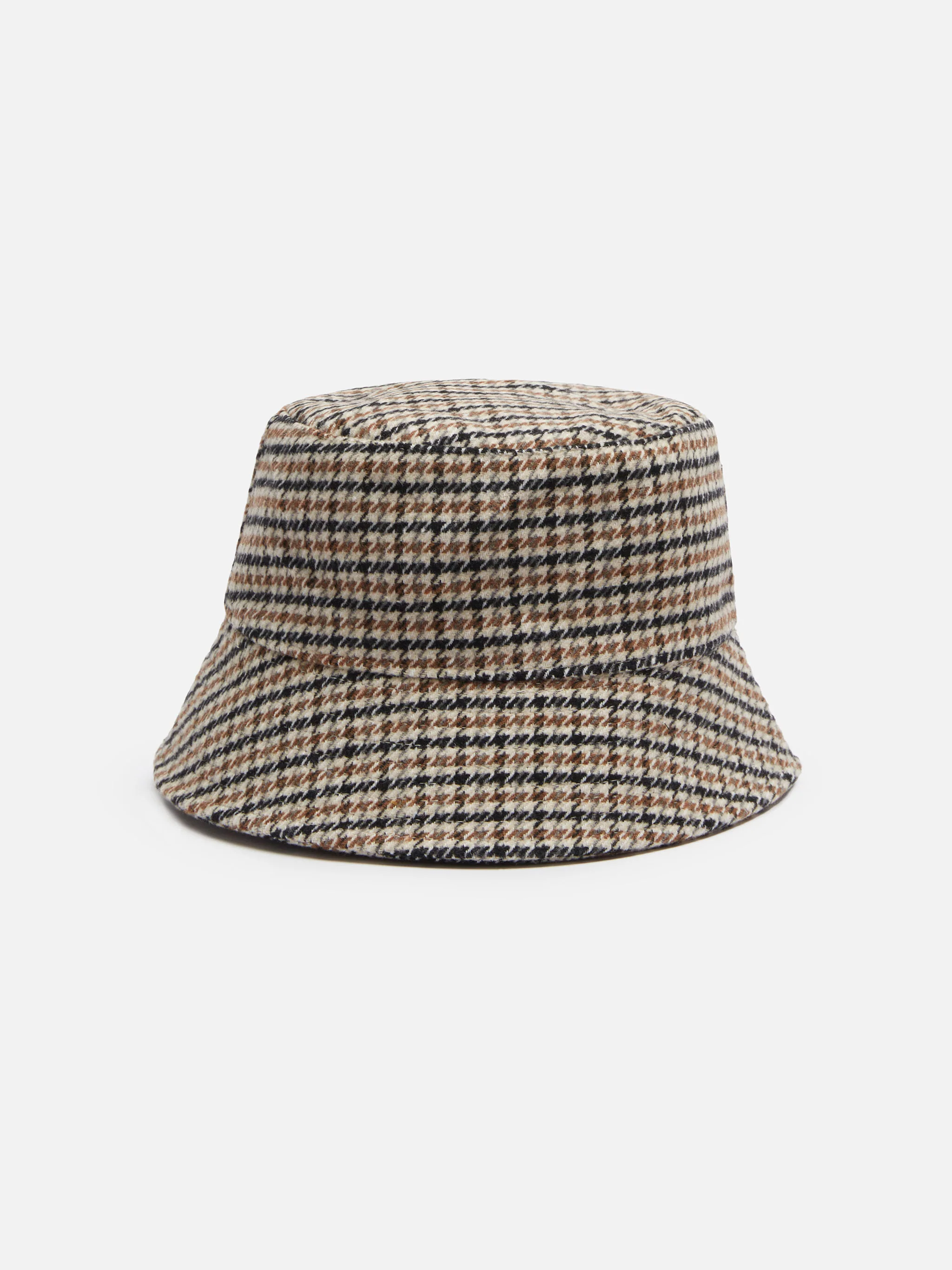 Jude bucket hat met pied-de-pouleprint