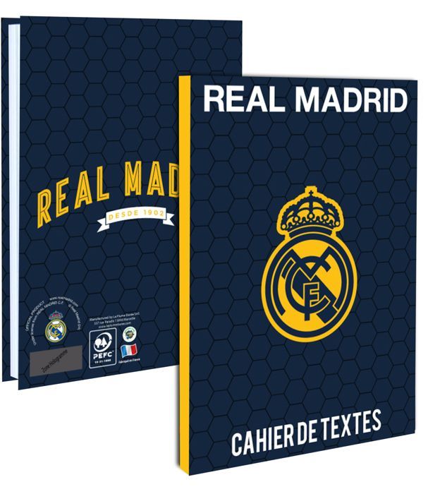 Cahier de texte scolaire - REAL MADRID - Collection officielle - Multicolore - Mixte - 10 ans et plus