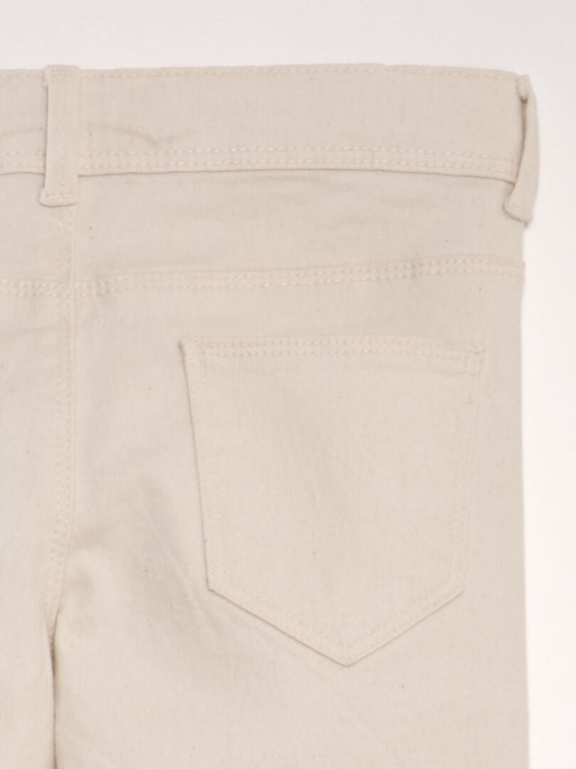 Skinny capri broek met hoge taille - BEIGE