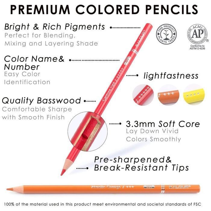Crayons de couleur professionnels, lot de 240 couleurs, noyau souple avec couleurs vives, idéal pour le dessin, l'esquisse