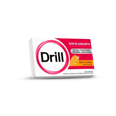 Drill Tear -imeskelytabletit Hunaja-sitruuna Kurkkukipu 24 imeskelytablettia 24 imeskelytablettia