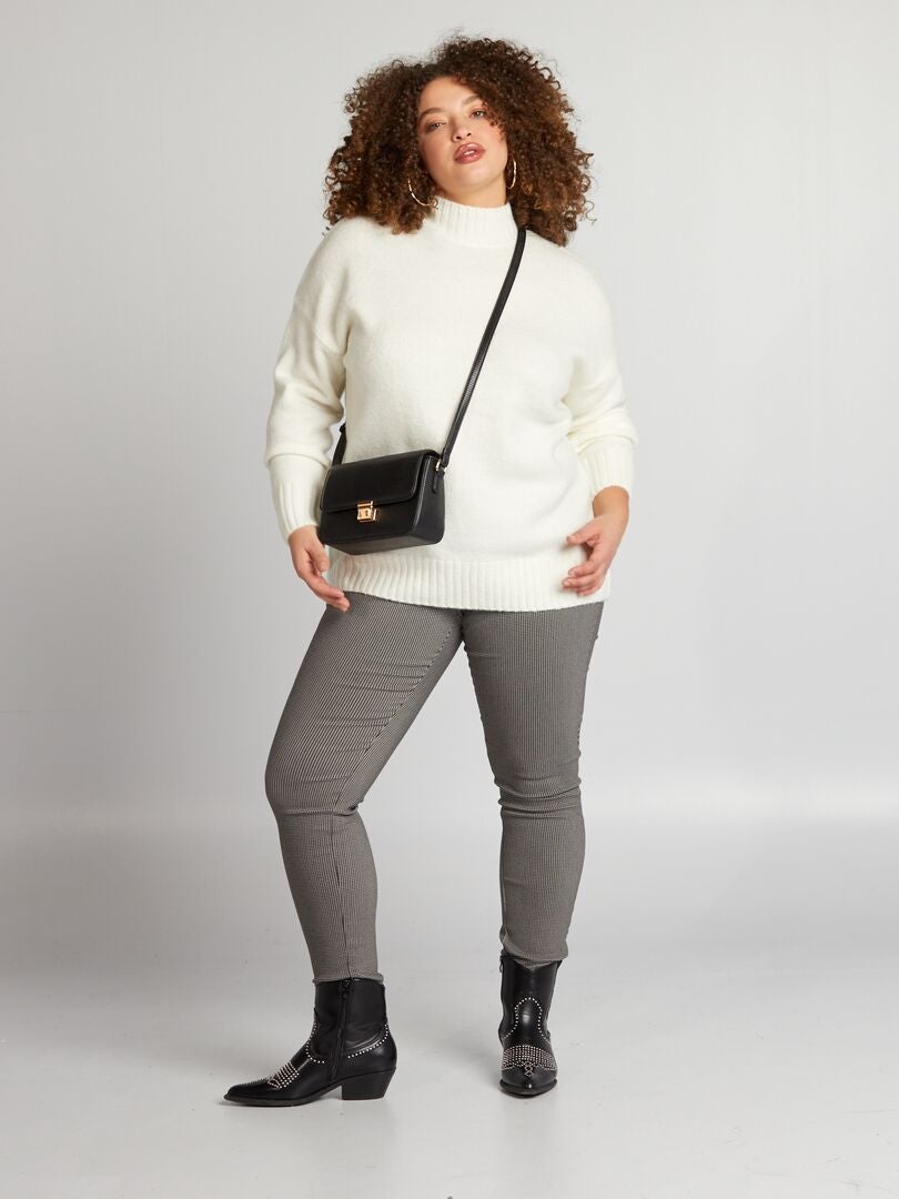 Leggings met pied-de-pouleprint - GRIJS