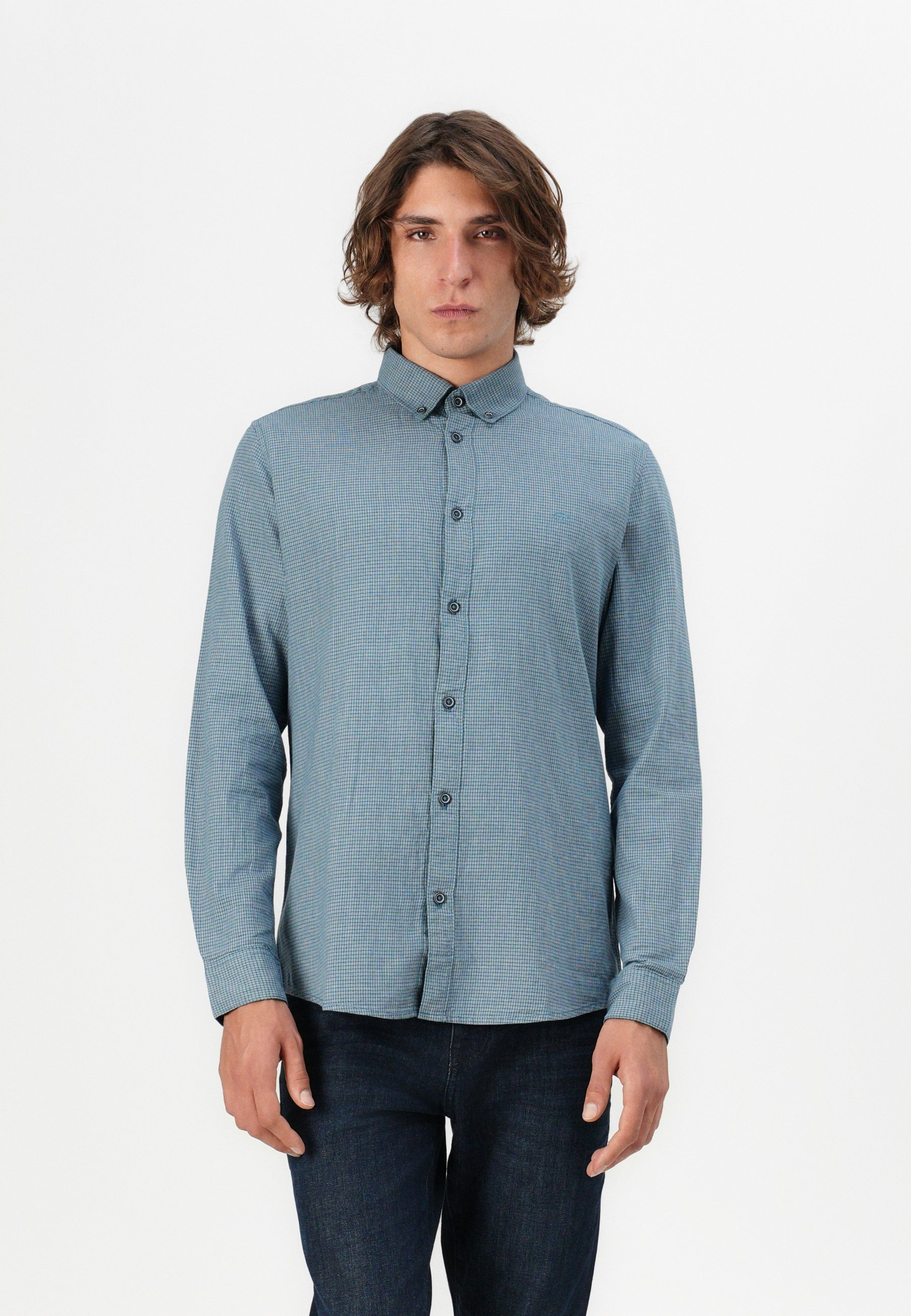 TOM TAILOR GESTRUCTUREERD OVERHEMD - Overhemd - turquoise