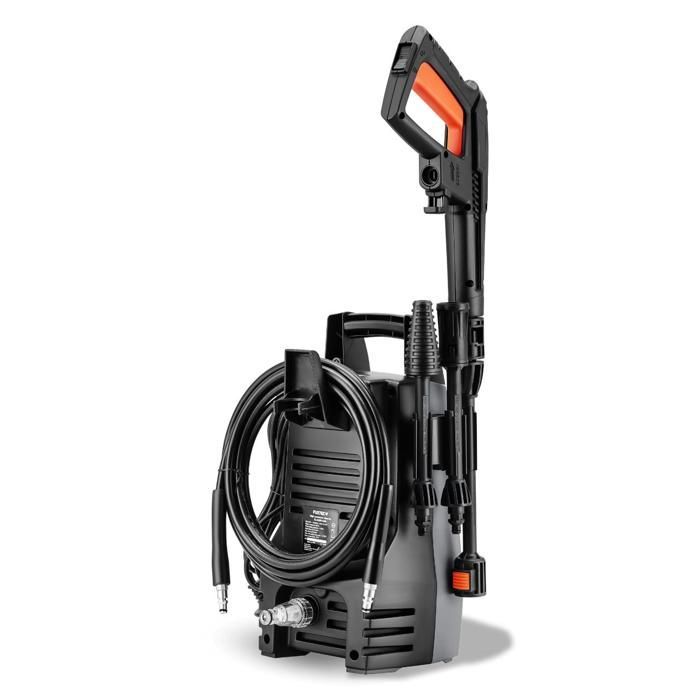 Hidrolimpiadora de alta presión FUXTEC FX HDR1400, 1400 W, 110 bar, 390 l/h, boquilla ajustable, manguera y pistola de alta presión.