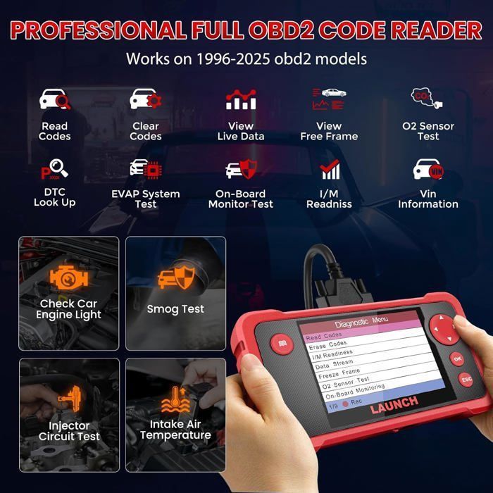 LAUNCH CRP123 V2.0 Plus 2026 EOBD/OBDII Car Diagnostic Tool, Complete System Car Diagnostics