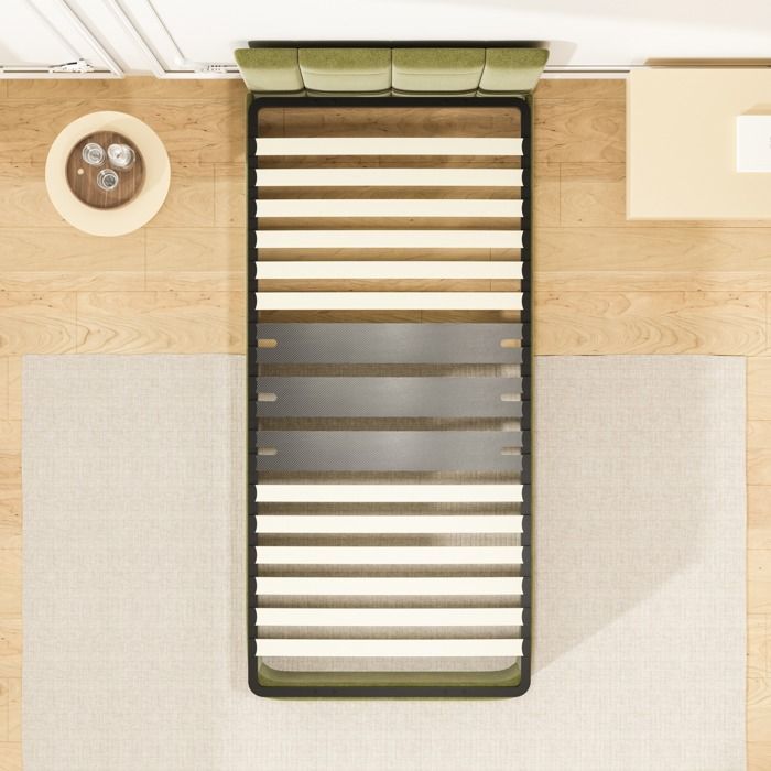 Base de cama de 90x200 cm con 15 listones de álamo natural - Montaje exprés - DEWINNER