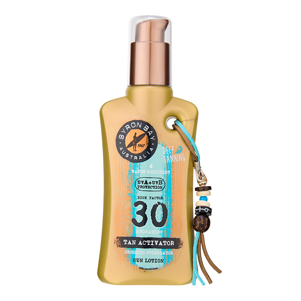 Loción solar activadora del bronceado Byron Bay Australia SPF 30, 200 ml