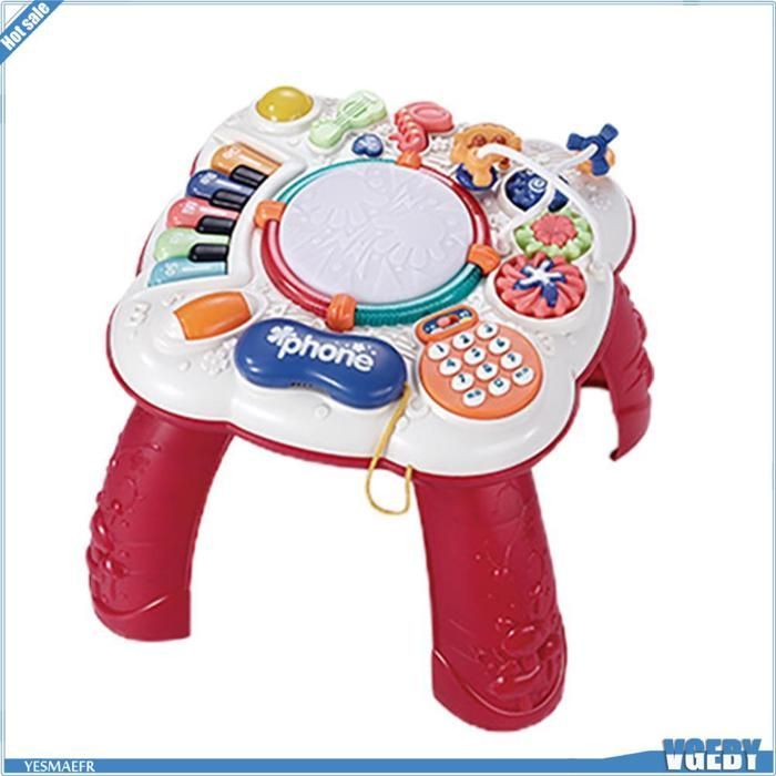 Ashata Table d'apprentissage musicale Table d'apprentissage Musical pour bébé, jouet d'éducation précoce, jeux talkie-walkie Vert