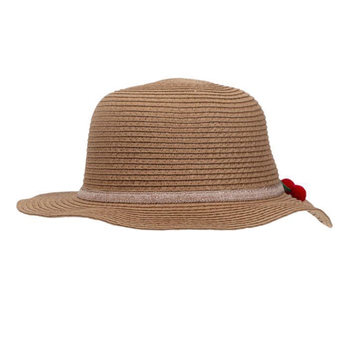 Gorro con bufanda decorativa Isotoner, circunferencia de cabeza ajustable, rosa cereza para niñas
